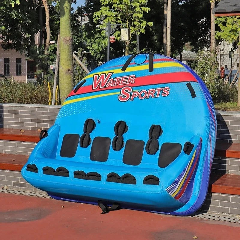 Beach Camp Inflatable Towable Booster Tube - Four Person Water Tube Boating Float Tow Raft Watersports Inflatable Playground