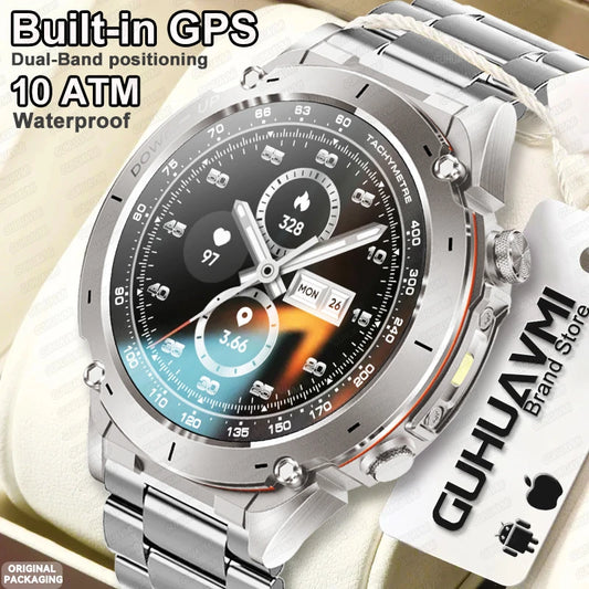 Beach Camp New GPS Smart Watch 1.43" Ultra HD Display Built-in GPS Compass 170 Sports Modes Voice Calling 10ATM Waterproof Smart Braceletes