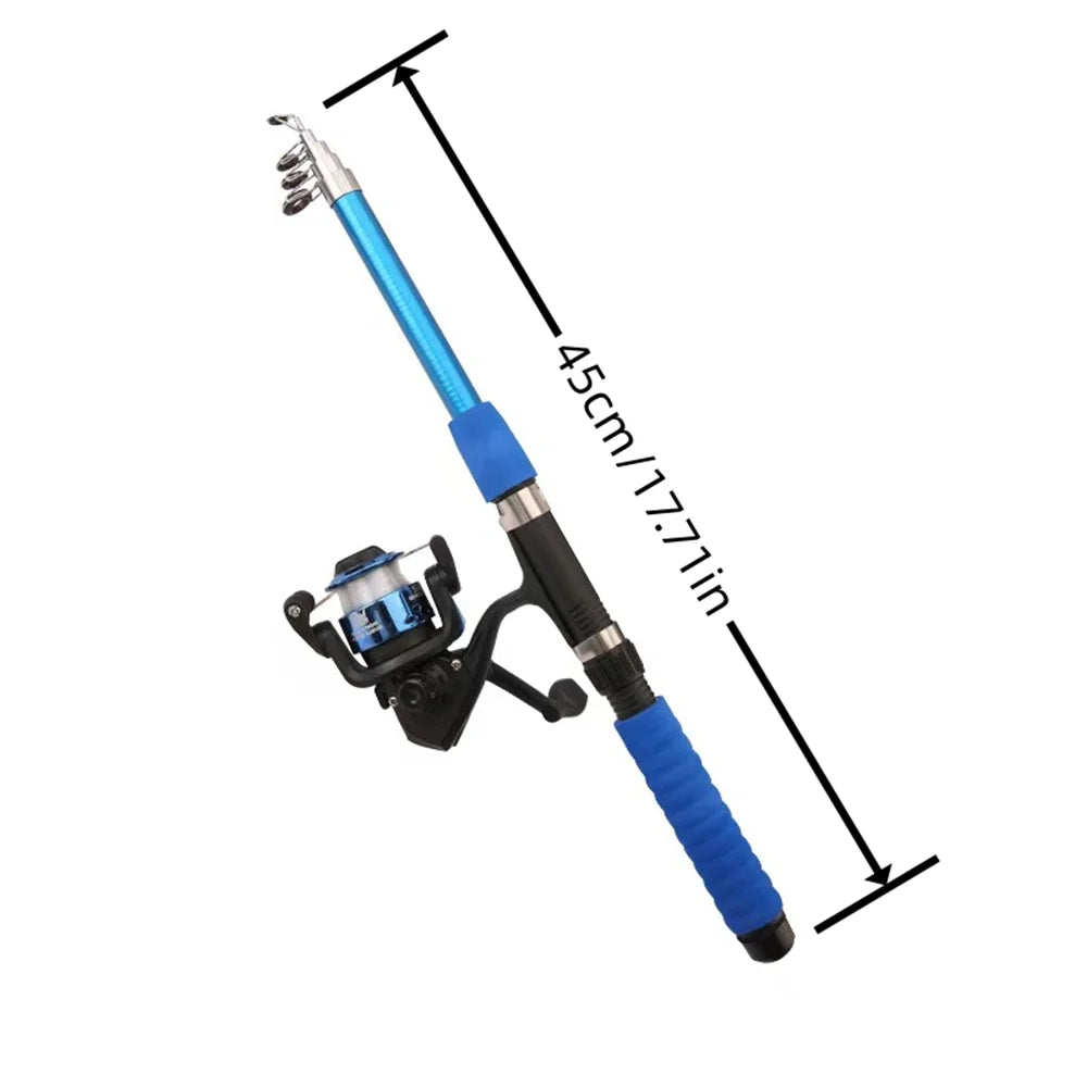 Fishing set 1.8m fishing rod and fishing wheel Fish float bait set Telescopic rod rotary fishing wheel saltwater Fresh water