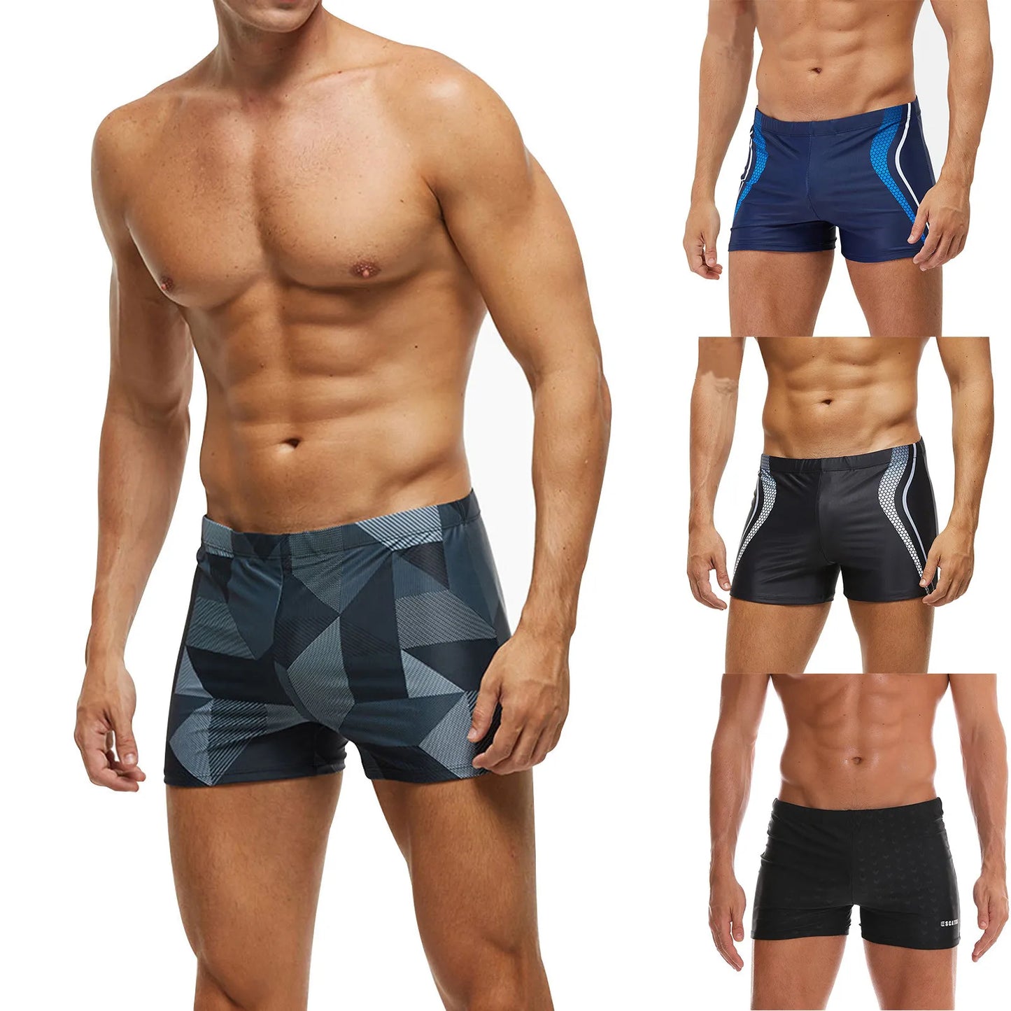 Beach Camp Men Swimwear Brazilian Traditional Cut Swimsuits Swim Surf Boxer Briefs Board Shorts Trunks
