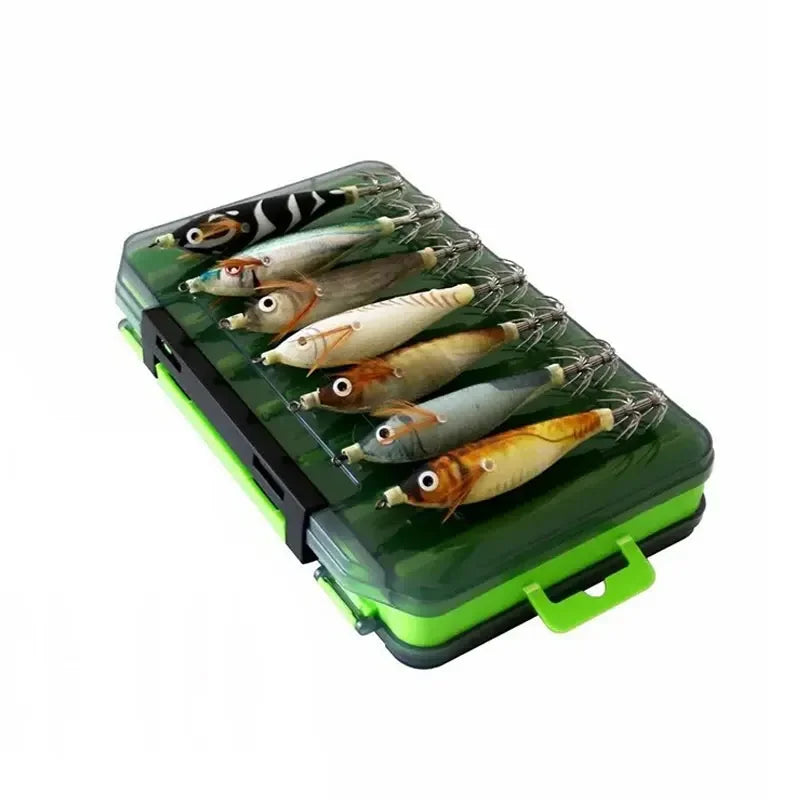 Fishing Lure 14PCS Fishing Wood Shrimp Luminous Squid Octopus Cuttlefish Bait 3D Eye Hard Bait Professional Fishing Tool