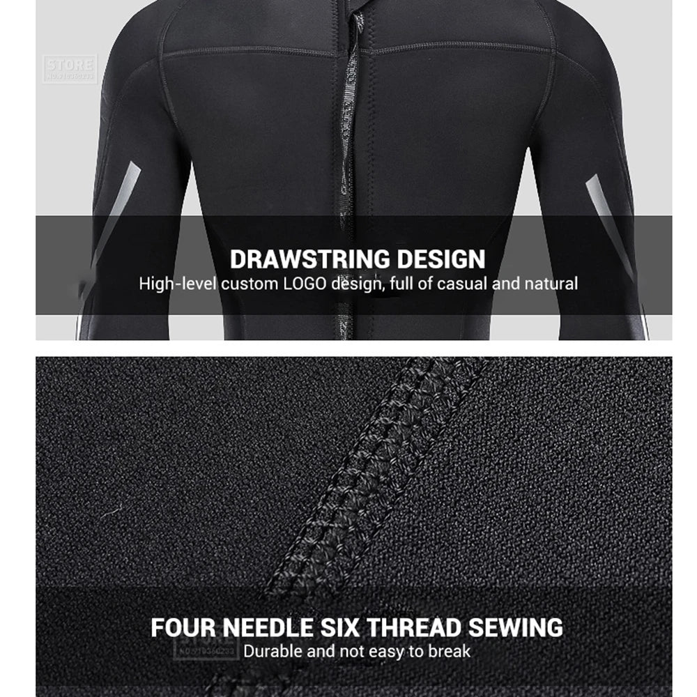 Beach Camp Men Wetsuit 3mm Neoprene Surfing Scuba Diving Snorkeling Swimming Body Suit Wet Suit Surf Kitesurf  Clothes Equipment