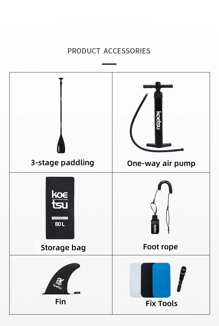 Beach Camp Inflatable Stand Up Paddle Board SUP Board Surfboard Kayak Water Sport Surf Set Paddleboard Fin Foot Rope Pump Inflator Canoe