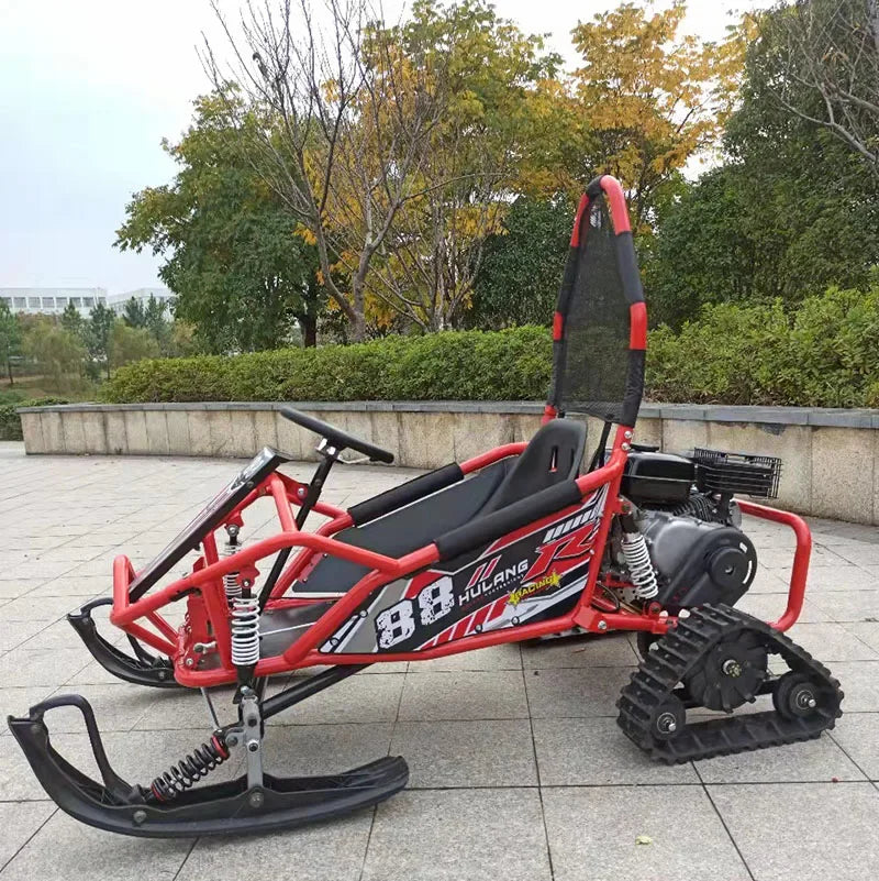 Snowmobile 168cc 150cc Snow Gasoline Scooter Chain Driver Winter Sports Mini Snowmobile Kids Continuously Variable Transmission