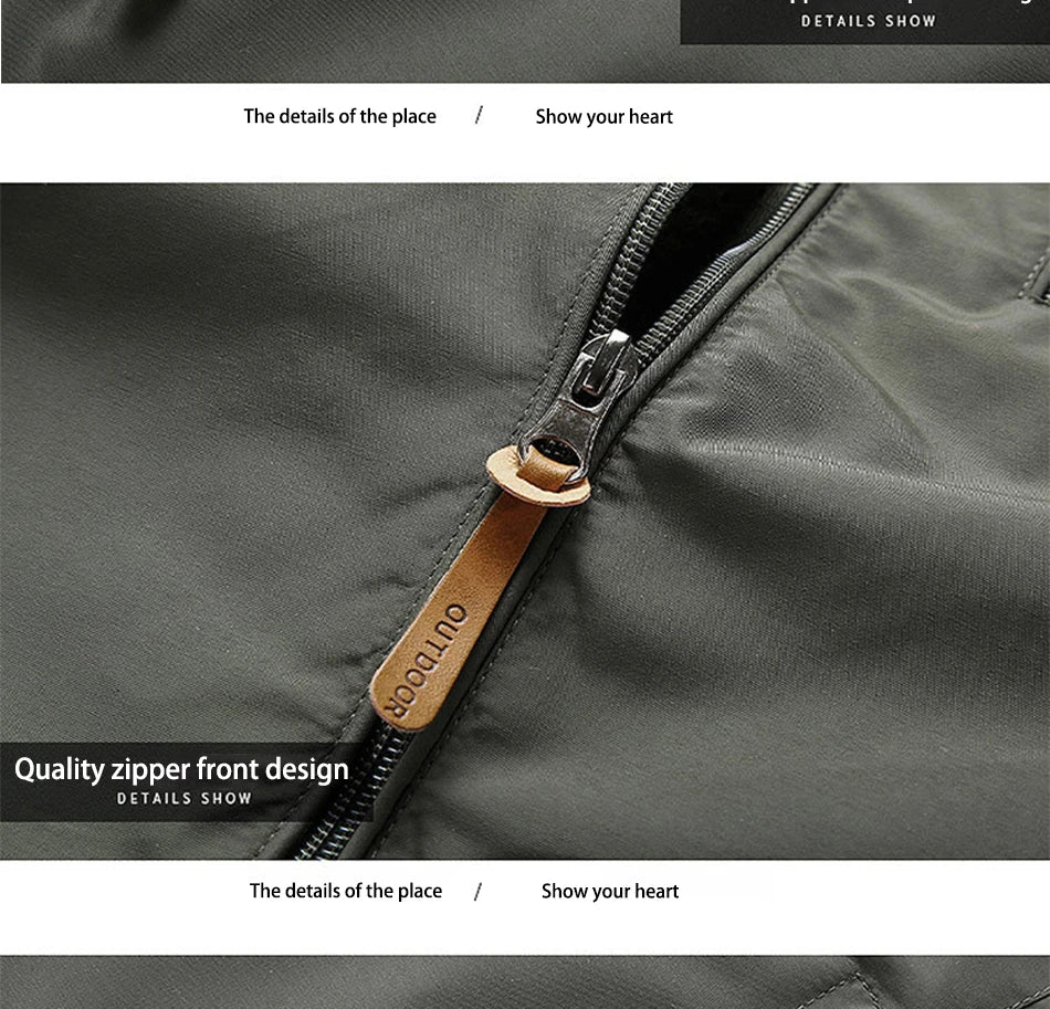 Beach Camp Winter Jacket Fashion Coat Hoodies Camping Hiking Jacket Men's Casual Waterproof Jacket Windbreaker Men Outerwear Men's Clothes