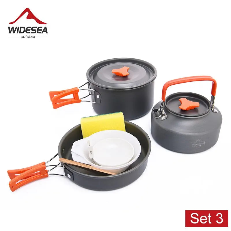 Beach Camp Camping Tableware Outdoor Cookware Set Pots Tourist Dishes Bowler Kitchen Equipment Gear Utensils Hiking Picnic Travel