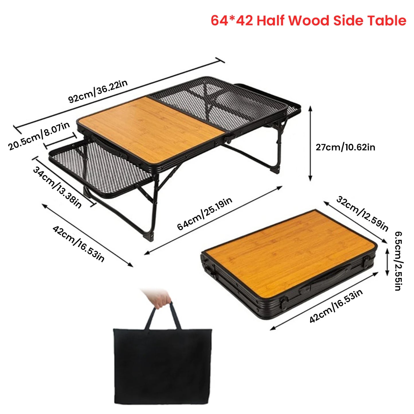 Beach Camp Camping Table Iron Mesh Folding Table Portable Outdoor Camping With Lifting Shelf Aluminium Alloy Dining Table