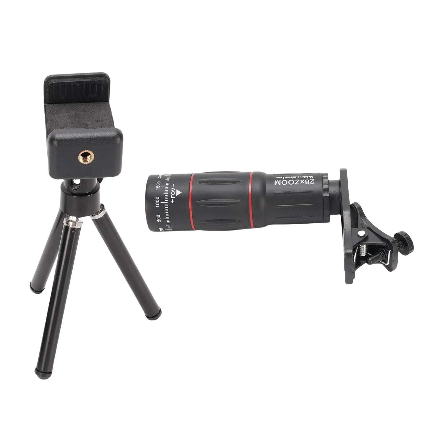 Beach Camp Phone Camera Lens Wide Angle 0.6X Phone Camera Lens Professional Fisheye 198° 28X Telephoto with Tripod for Accessory