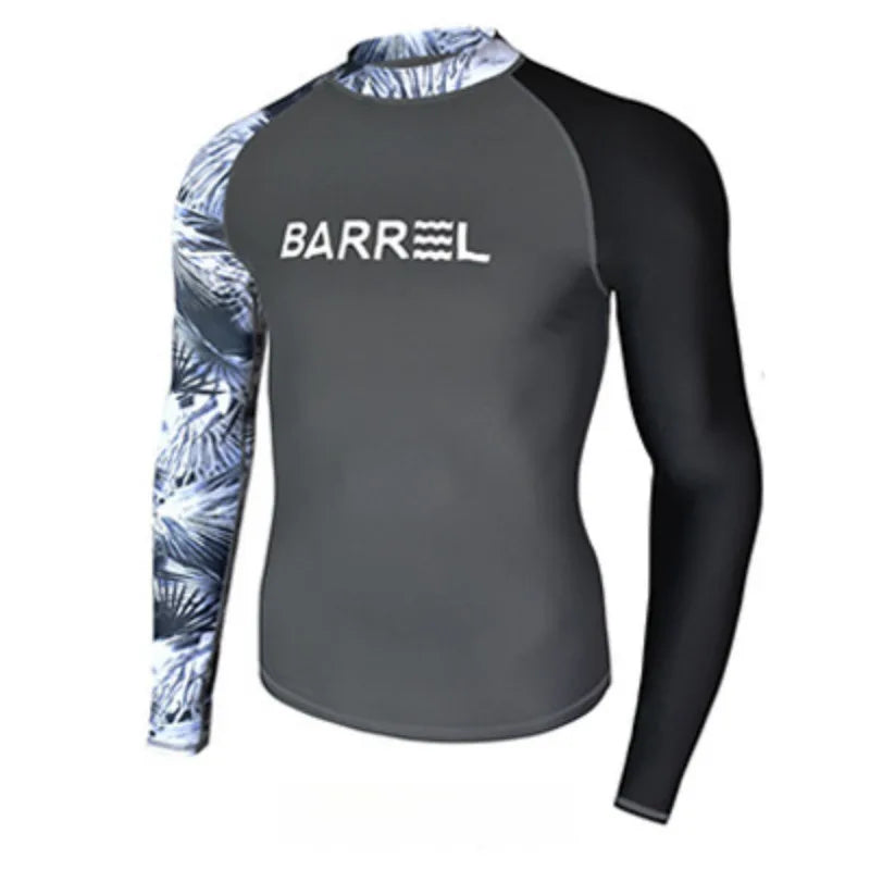 Beach Camp Rash Guard Diving Suit for Men Swimsuit Long Sleeved Sunscreen Quick Drying Rash Guard Surfing Suit Snorkeling Set Bathing Suit