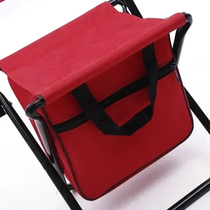 Portable Folding Camping Chair with Storage Box Outdoor Camping Chairs Beach Chairs Travel Leisure Picnic Seat with Storage
