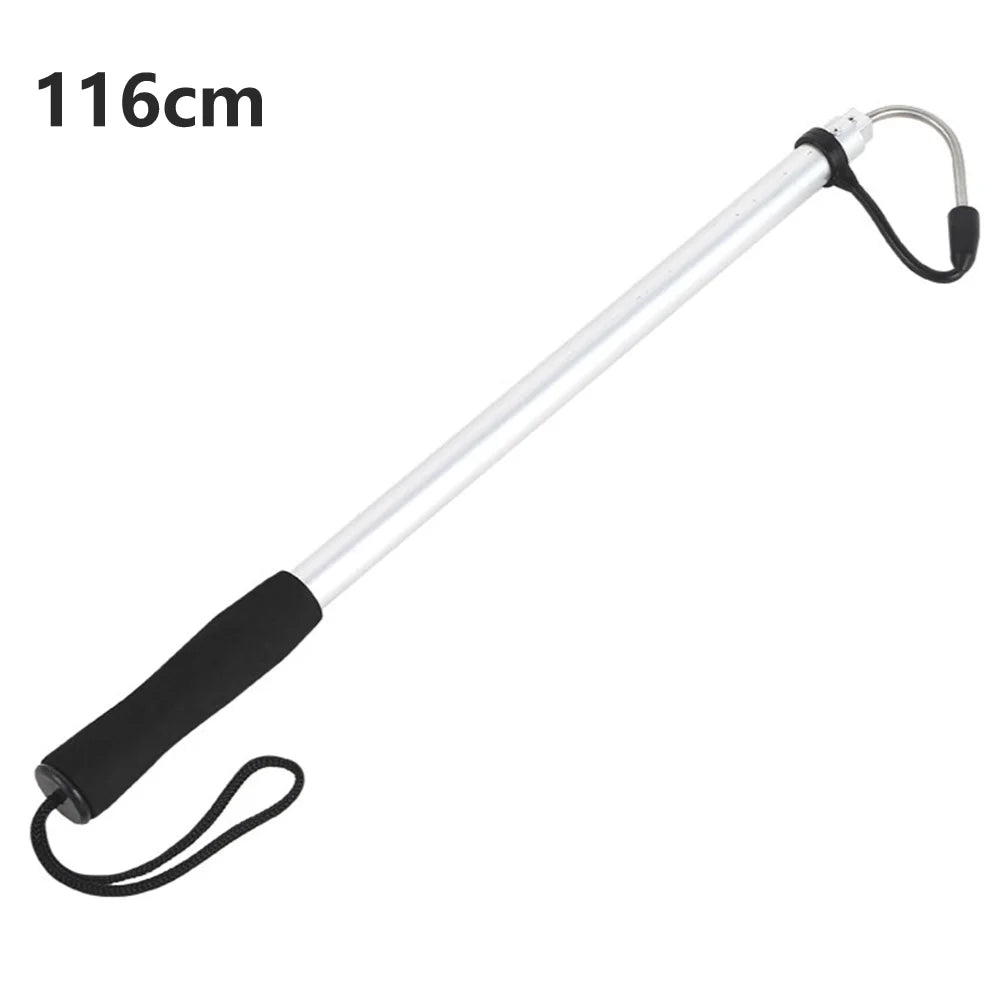 Telescopic Sea Fishing Gaff Stainless Aluminum Alloy Spear Hook Tackle