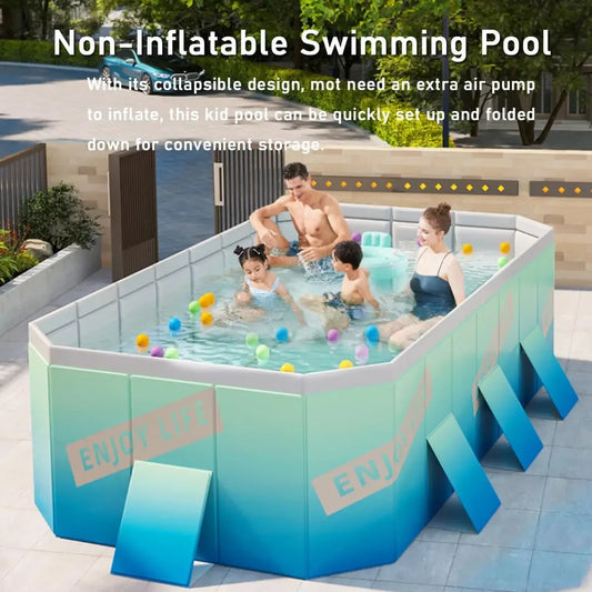 Beach Camp Foldable Pool, Non-Inflatable Kids' and Adults' Outdoor Swimming Pool, Hard Plastic Shell Portable Pool, Kid PoolFoldable Pool,