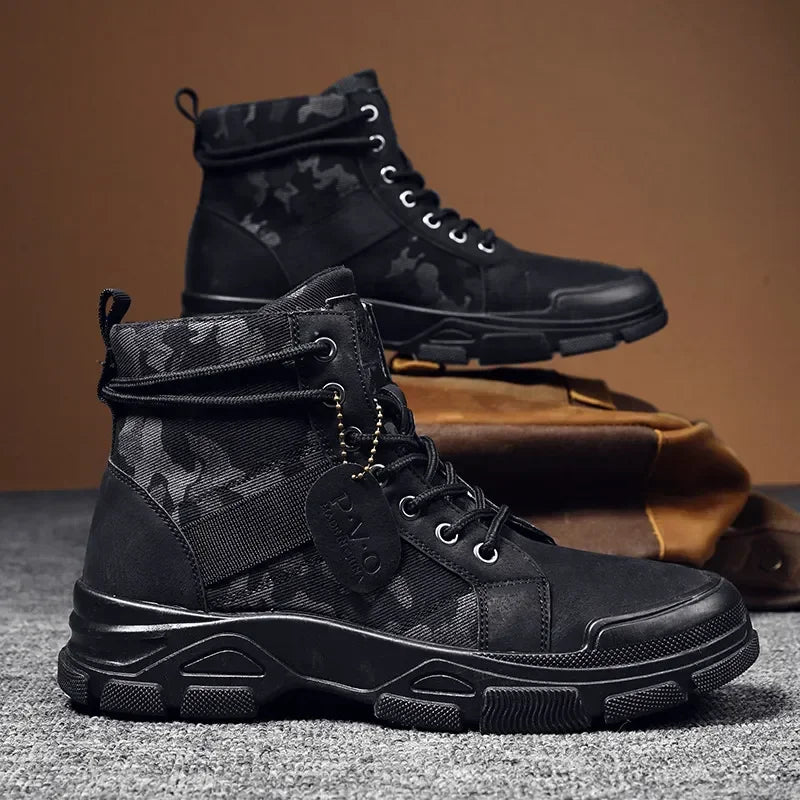 Beach Camp Camouflage Boots for Men Autumn Winter Platform Desert Boots Outdoor High-top Shoes Men Ankle Boots Buty Robocze Meskie