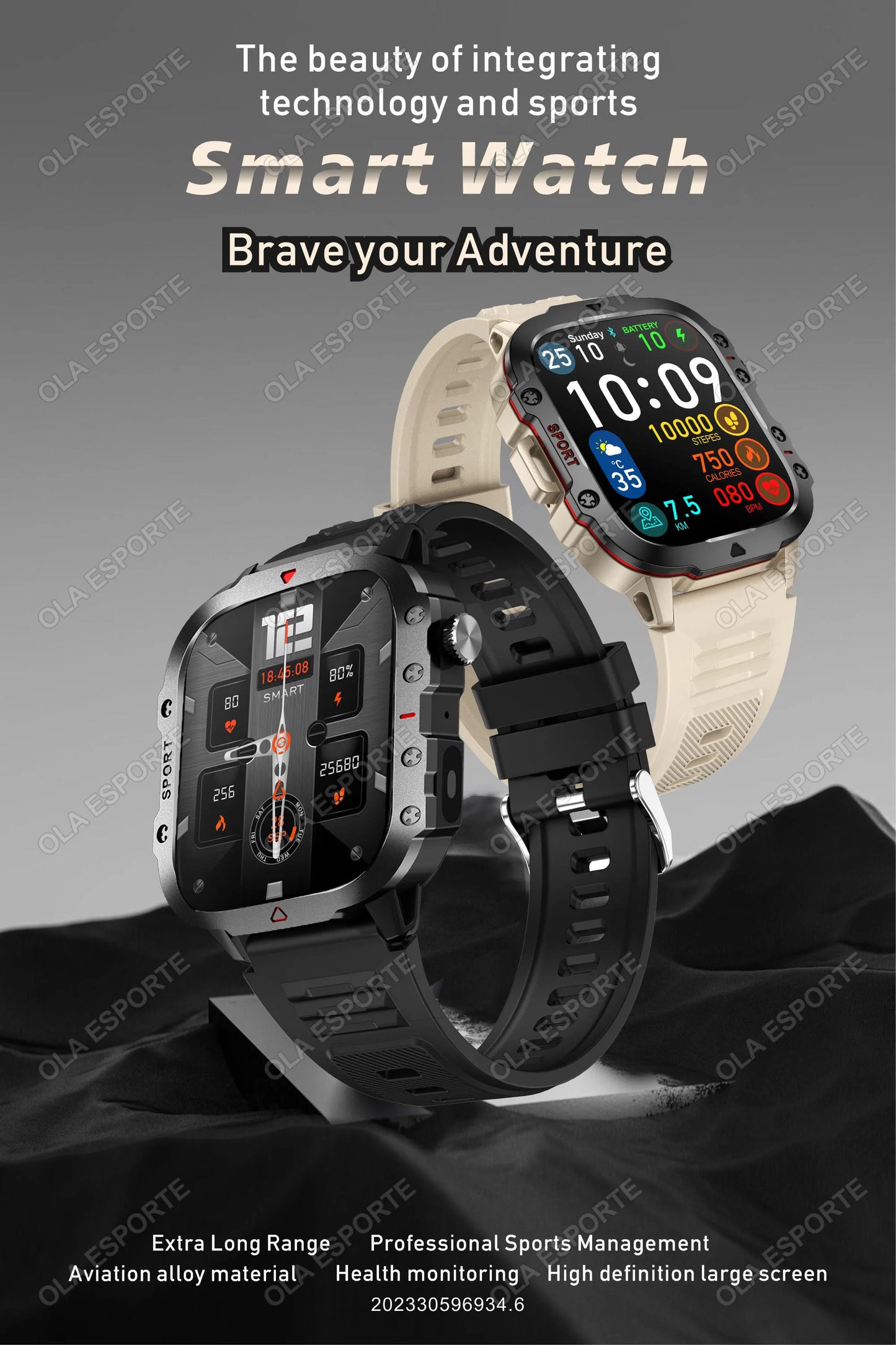 Beach Camp 2025 New LED Men's Smartwatch Bluetooth Talking Smartwatch Multi Sport Mode Health Monitor Outdoor Sport Smart Watch For Android