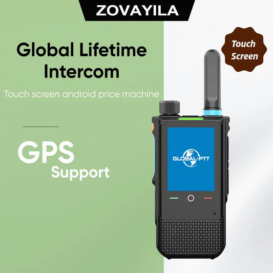 ZOVAYILA-Smart Walkie-talkie with Touch Screen, Android, WiFi, Handheld, Long-Distance, Global Network, Intercom