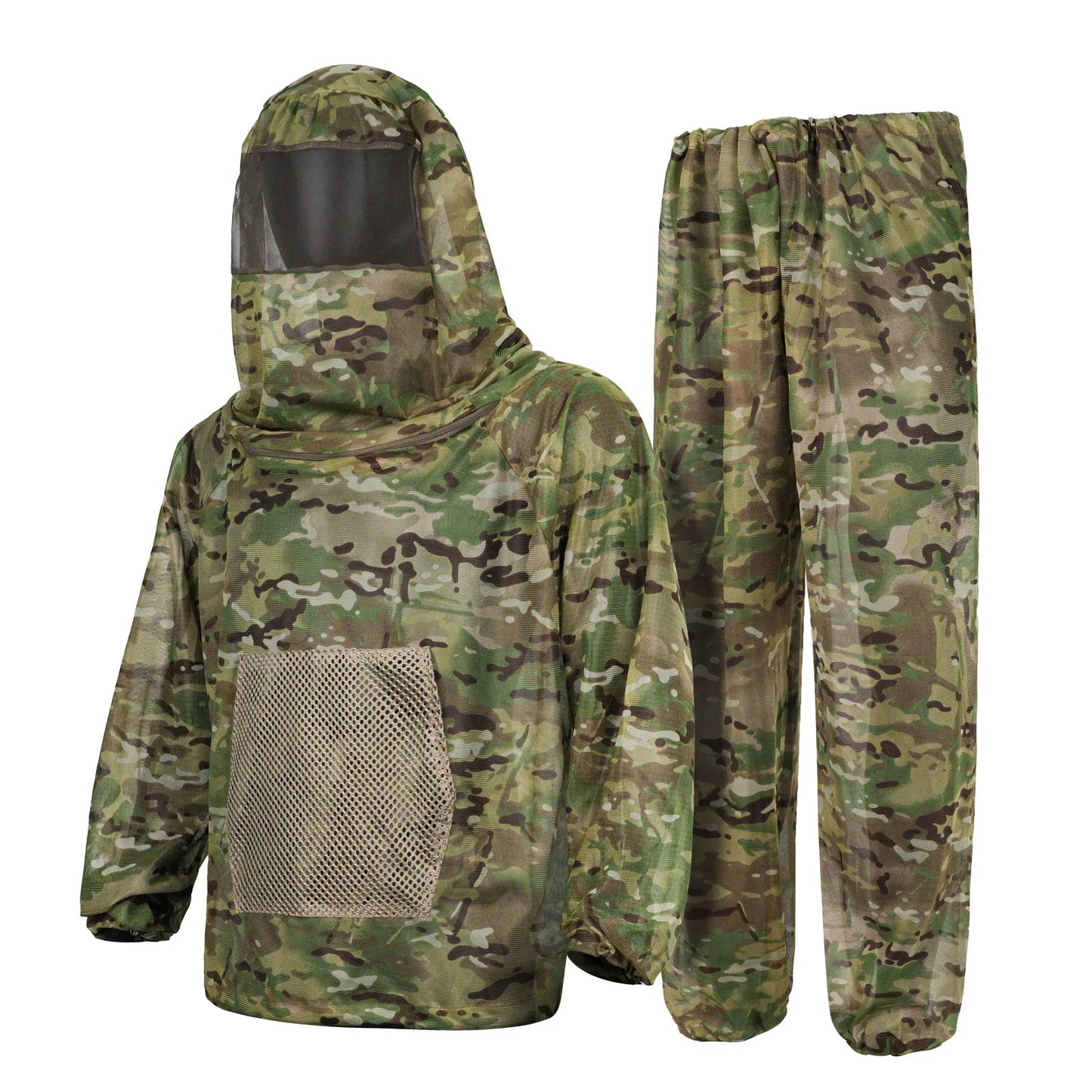 Beach Camp Outdoor Hunting Fishing Clothing Camouflage Hooded Ghillie Suit Jungle Camping Hiking Gardening Work Wear Mosquito Proof Clothes
