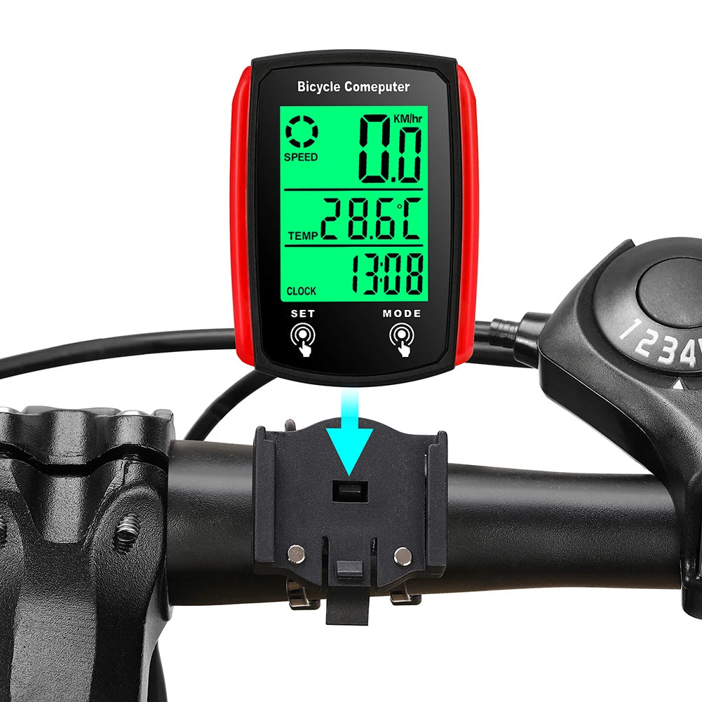 Beach Camp Bicycle Computer LCD Digital Wired Cycling Computer Speedometer Bike Speed Odometer With Backlight bike Accessories