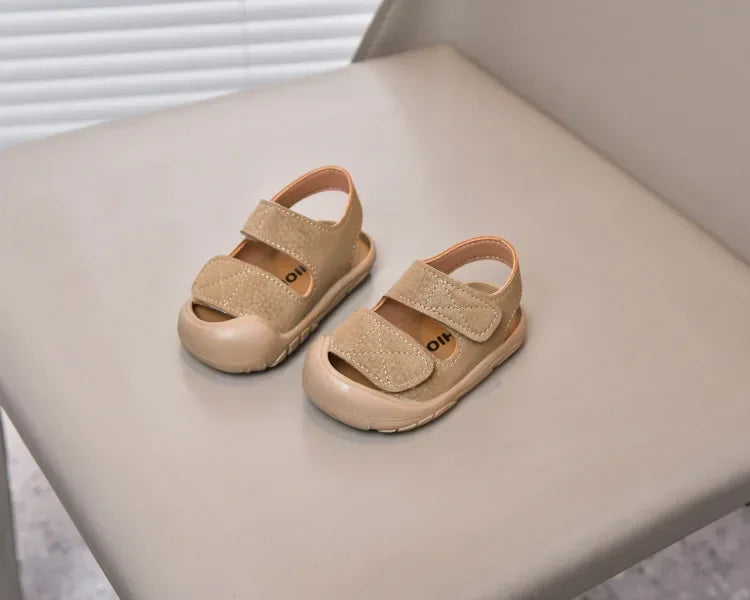 Baby Beach Shoes Toes Capped Anti-kicked Toddler Kids Walking Shoes Non-slip Soft Sole 2025 Summer Boys Girls Sandals Versatile