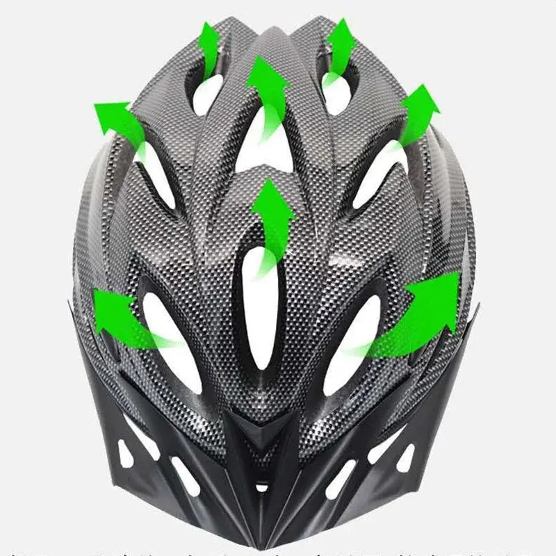 Beach Camp Cycling Helmet Comfort Lining Lightweight Fiber Texture Helmet Adult Mountain Bike Cycling Equipment