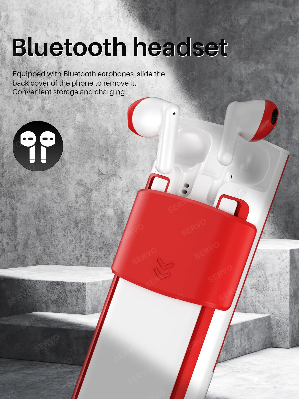 SERVO R25 PRO Button Mobile Phone Built-in TWS Earphones Dual SIM Standby Speed Dial Blacklist FM Radio 2G GSM Feature Cellphone