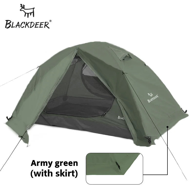 Beach Camp Blackdeer  3P Tent Backpacking Tent Outdoor Camping 4 Season Tent With Snow Skirt Double Layer Waterproof Hiking Trekking