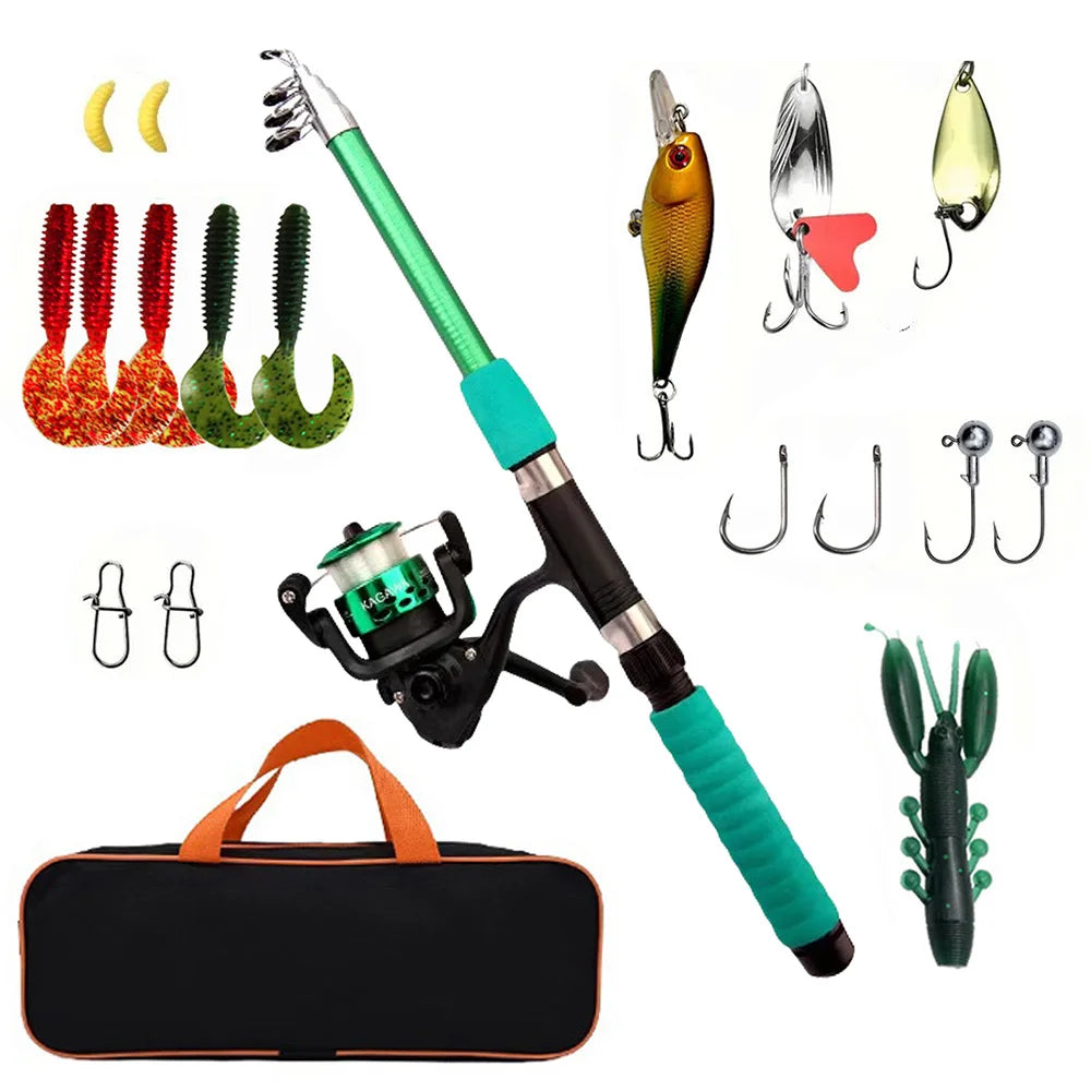 Fishing set 1.8m fishing rod and fishing wheel Fish float bait set Telescopic rod rotary fishing wheel saltwater Fresh water