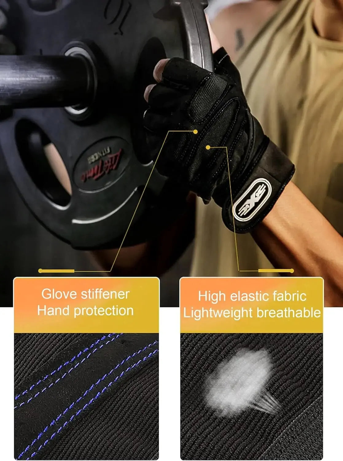 Beach Camp Cycling Gloves Gloves Half Finger Gloves Anti-Slip Shock-Absorbing Breathable Glove for Fitness Cycling Outdoor Sports Unisex