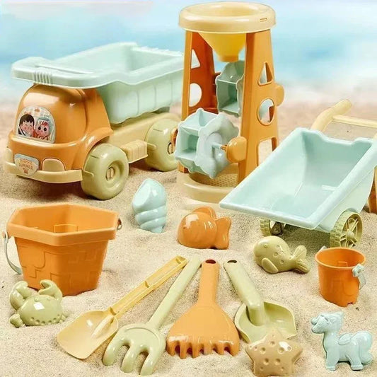 Beach Camp Children's Outdoor Beach Toys Fun Shovel Mold Beach Bucket Set Storage Sand Digging Tool Bucket Gift Children's Sand Toys sand