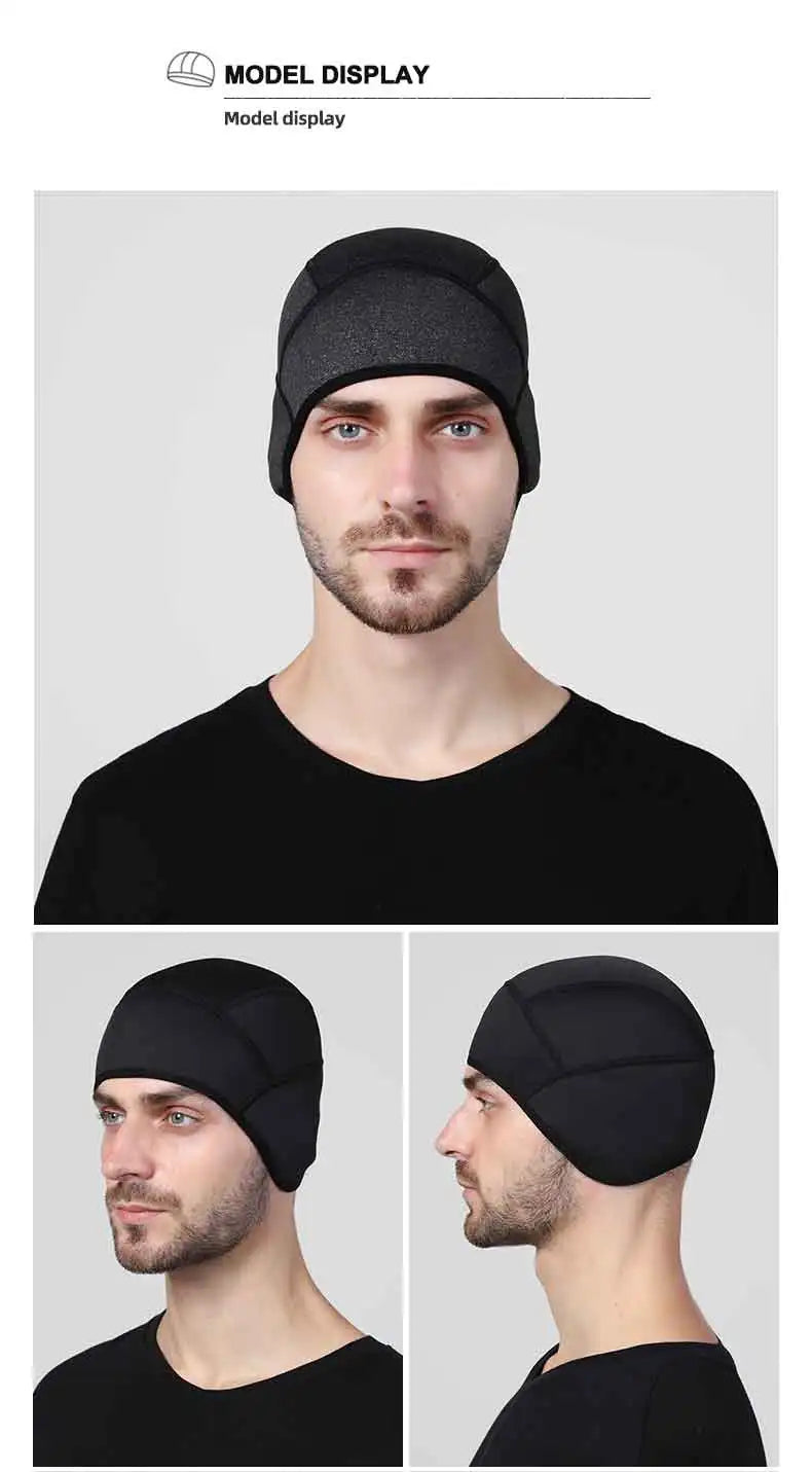 Winter outdoor cycling warm hat helmet lined with ear protection windproof fleece warm hat mountaineering and skiing cold-proof