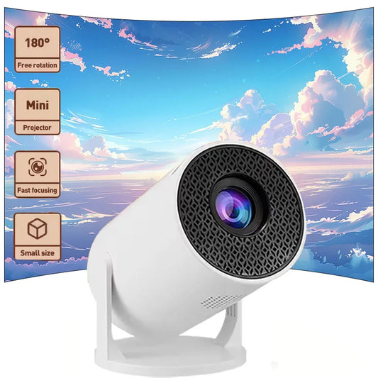 Beach Camp Outdoor Movie Projector 1080P LED, 270° Adjustable Angle, Support USB/TV Box/Phone/PC for Camping