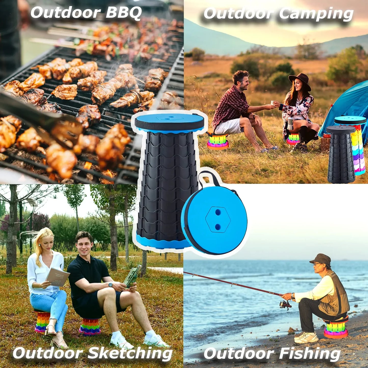 Portable Outdoor Chair Folding Retractable Adjustable Camping Chair Fishing Beach Chairs Folding Stool Outdoor Furniture