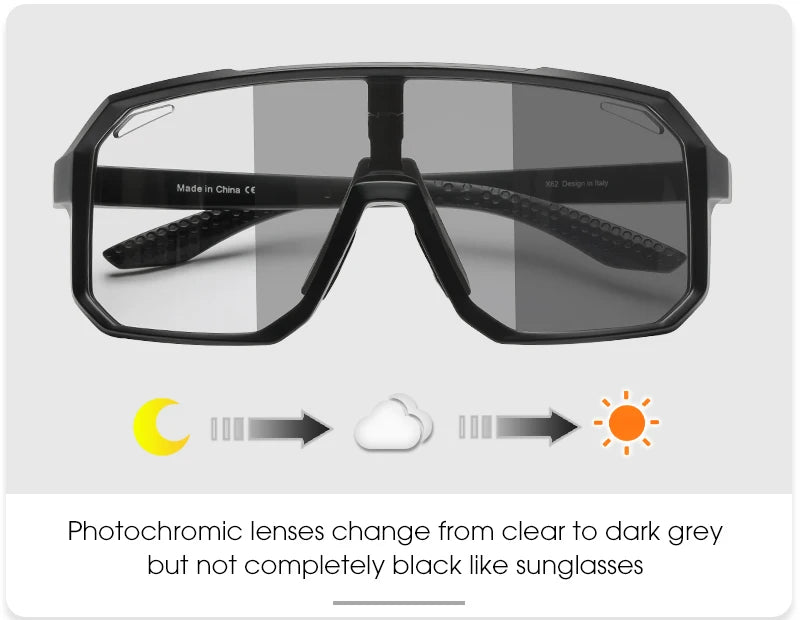 Beach Camp Cycling Glasses Photochromic Sunglasses Men Women Mountain Bike Road Eyewear New Bicycle Riding Outdoor Sports Hiking Goggles