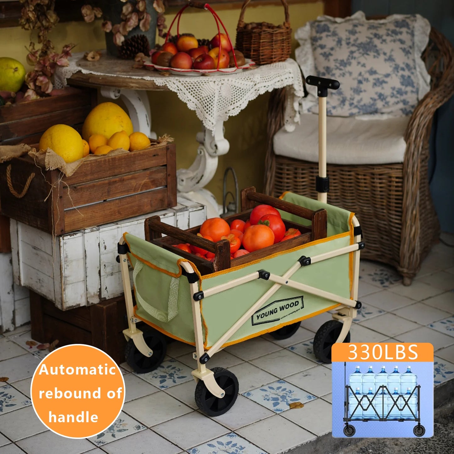 Beach Camp Camping carts are exquisite compact practical sturdy and have a strong load-bearing frame They are designed to be folded