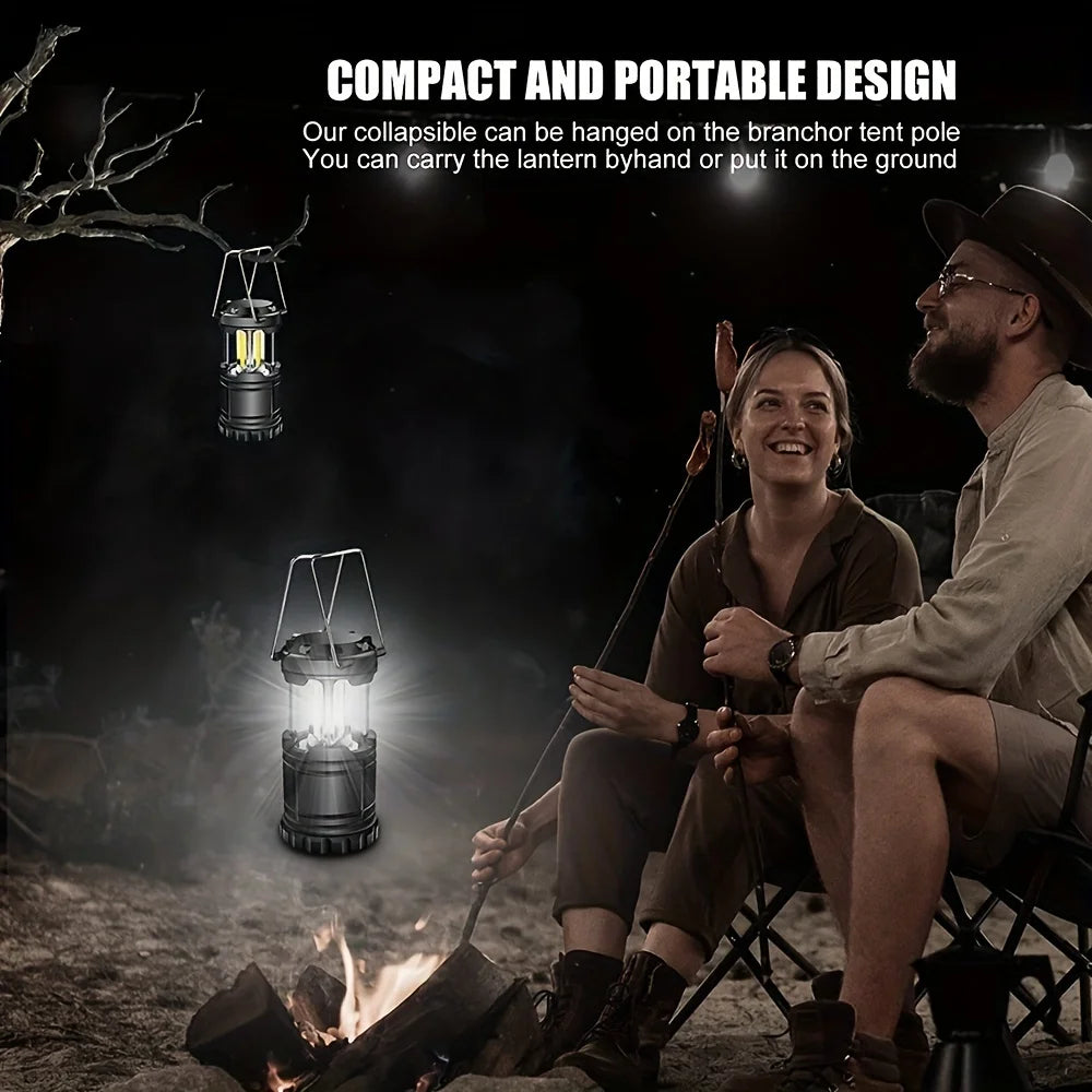 Camp Lamp, Outdoor Tent Light, Portable Lantern, Multifunctional Emergency Light, Battery Powered (Batteries Not Included)