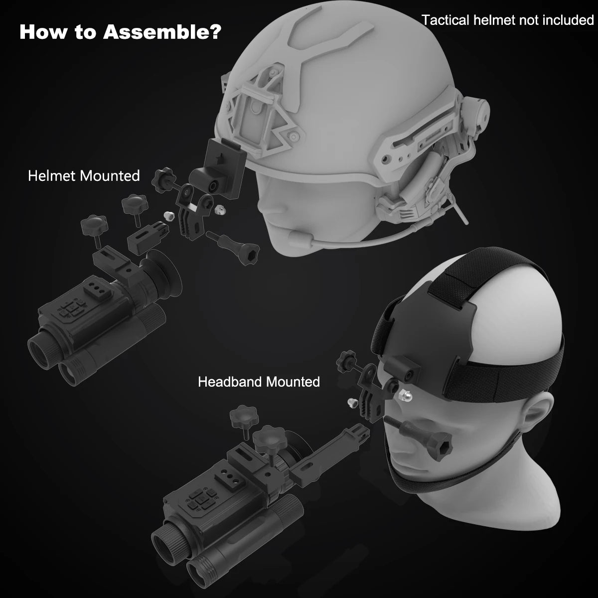 Beach Camp NK006 Helmet Night Vision Monocular Long-Distance Infrared 5X Zoom 1080P Digital Hunting Night Vision Goggles Telescope
