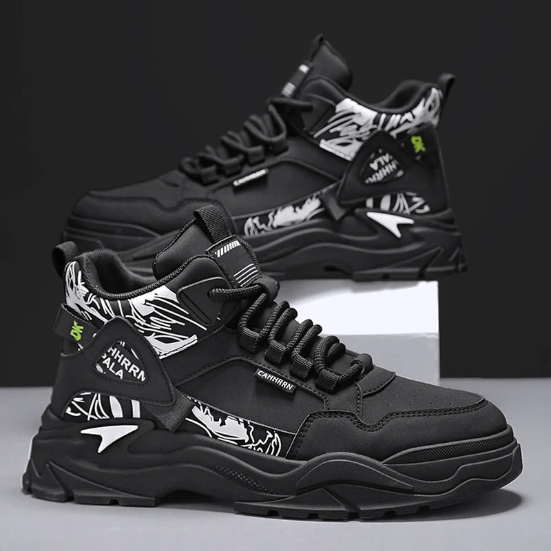 New Outdoor Boots Men's High Top British Style Cargo Short Boot Help Men's Outdoor Leisure Mountaineering Boots