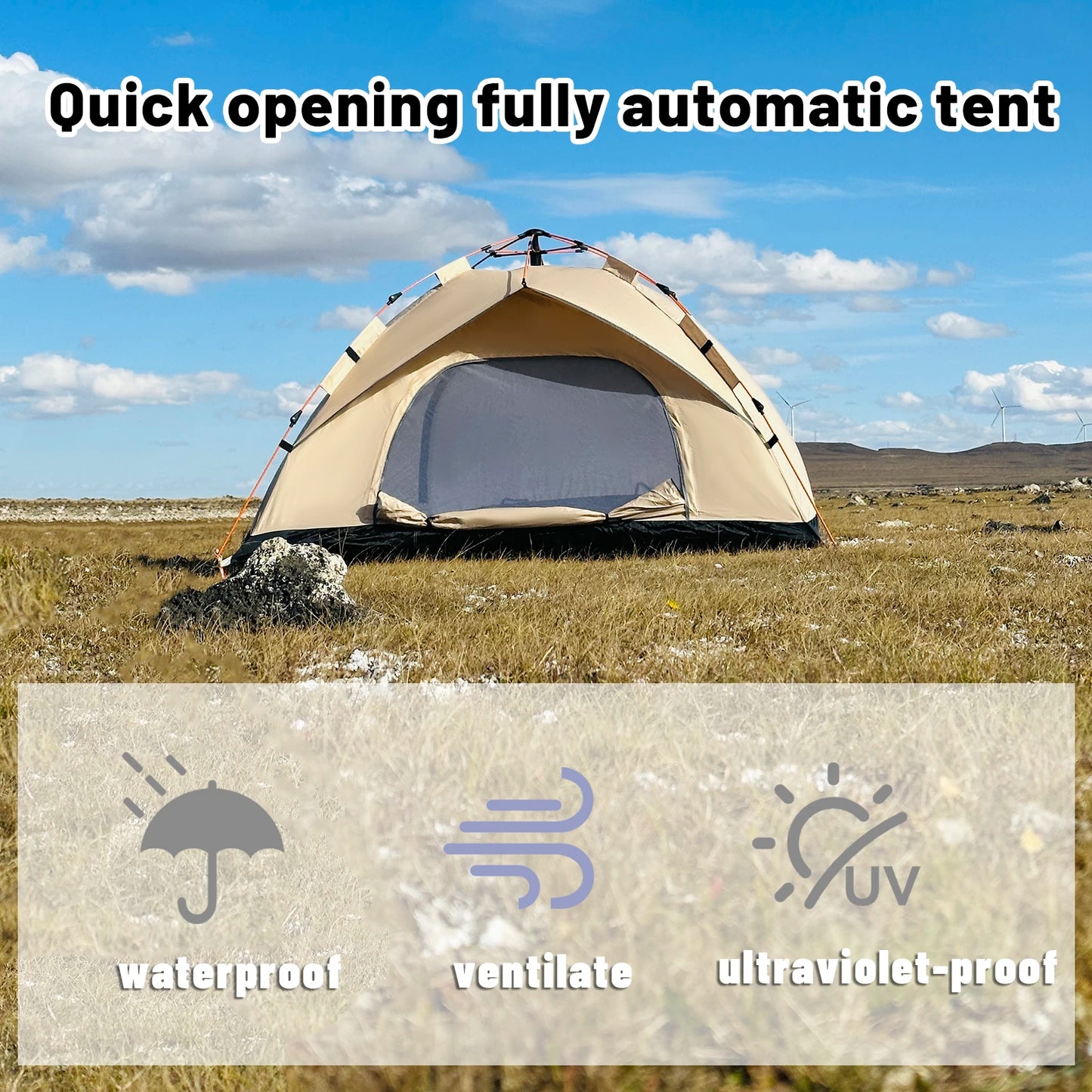 Beach Camp Outdoor Automatic Quick-opening Tent Automatic Rainproof Sunshine-proof Tent Fishing Beach Sunshine Shelter 4 person tents