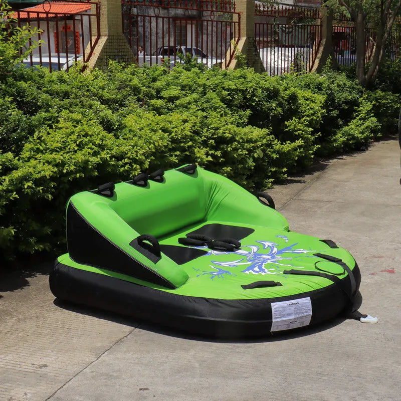 Beach Camp Inflatable Towable Booster Tube - Four Person Water Tube Boating Float Tow Raft Watersports Inflatable Playground