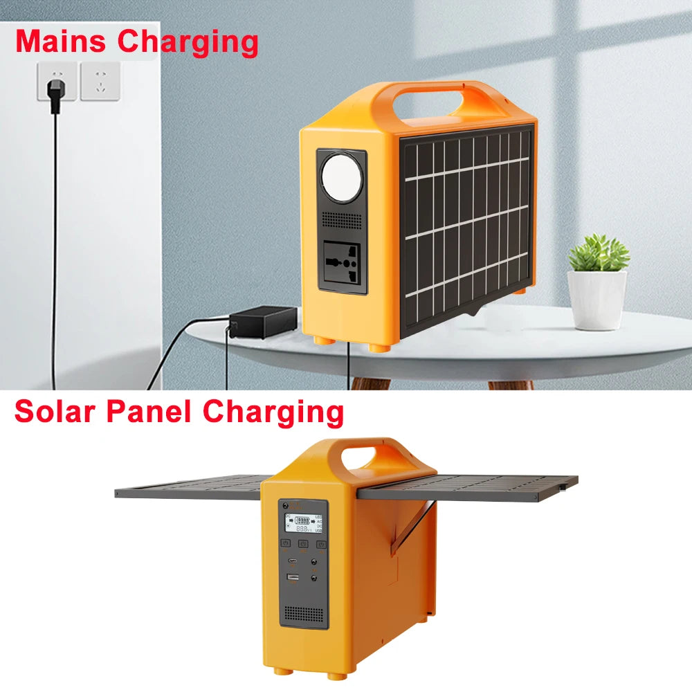 Beach Camp  Portable Power Station 100W Solar Generator output AC 220V 110V LiFePO4 Power Bank UPS Power Plant For Outdoor Camping