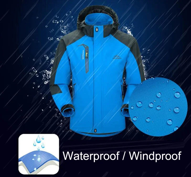 Beach Camp Outdoor Jacket Pants Sets Men Fleece Thermal Waterproof Windproof Hooded Jackets Hiking Military Trip Mountain Camping Clothes