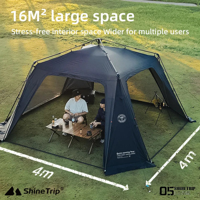 Beach Camp Camping Tent Silver Plated Canopy Extra Large Quick Setup Sunproof Camping Auto Dome Waterproof