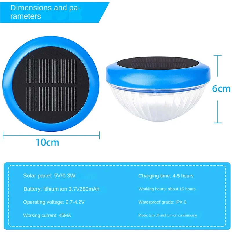 Beach Camp Solar Floating Pool LED Lights,Waterproof RGB Color Changing Pool Lights,Pool Accessories for Pool,Pond,Spa,Hot Tub