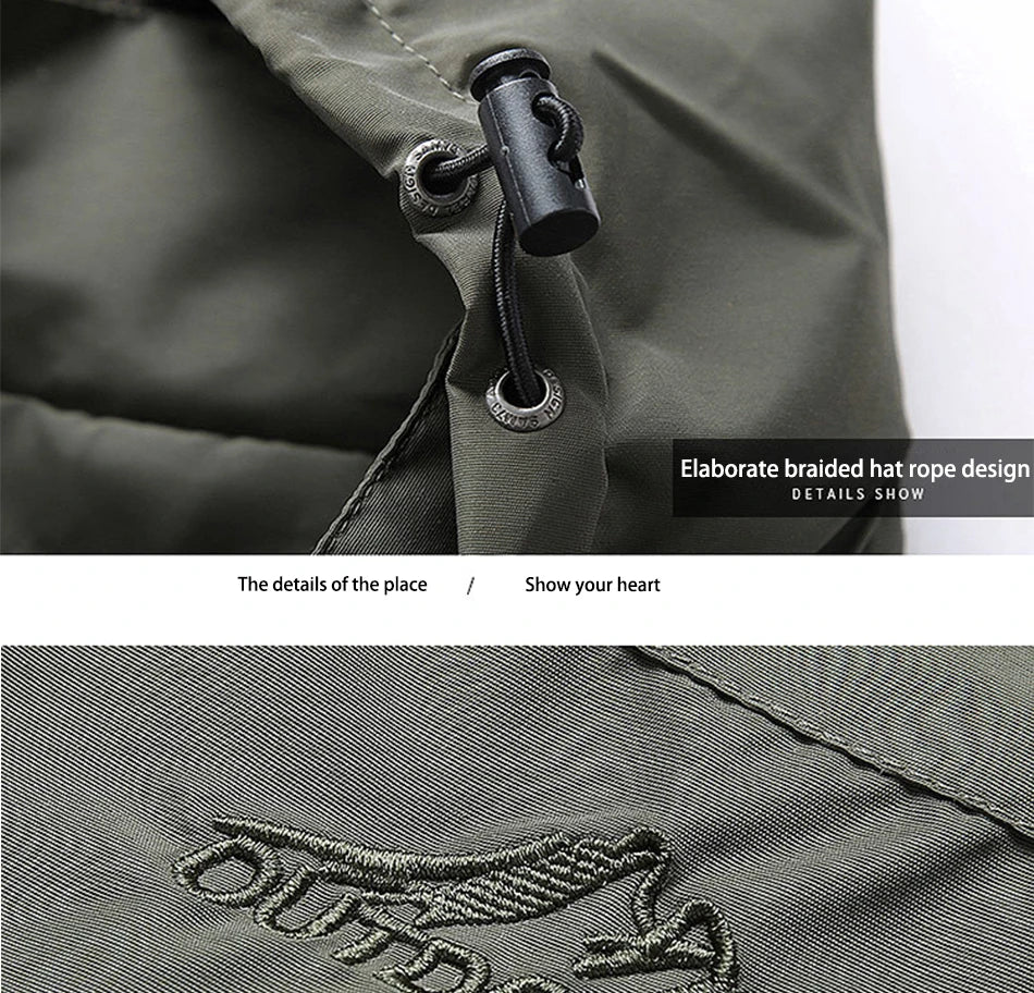 Beach Camp Winter Jacket Fashion Coat Hoodies Camping Hiking Jacket Men's Casual Waterproof Jacket Windbreaker Men Outerwear Men's Clothes