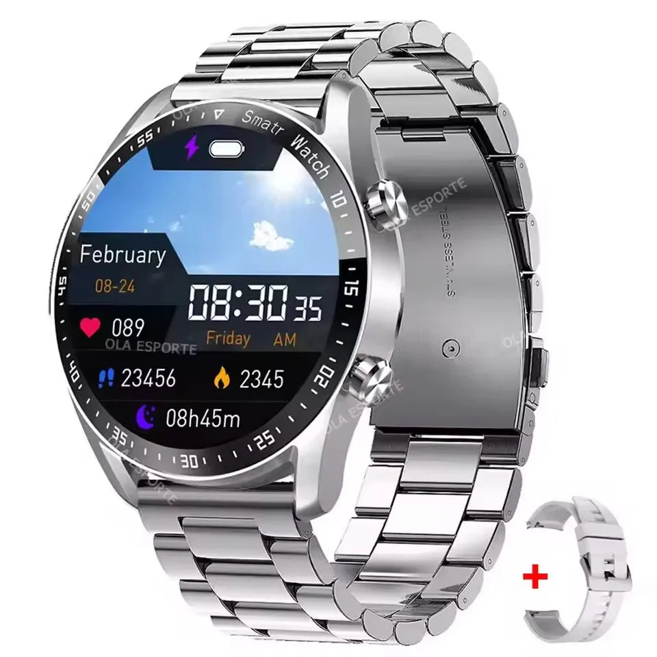 Beach Camp 2025 NFC Bluetooth Call Smart Watch Men Full Screen GPS Sports Bracelet Waterproof ECG Health Monitor SmartWatch for IOS Android