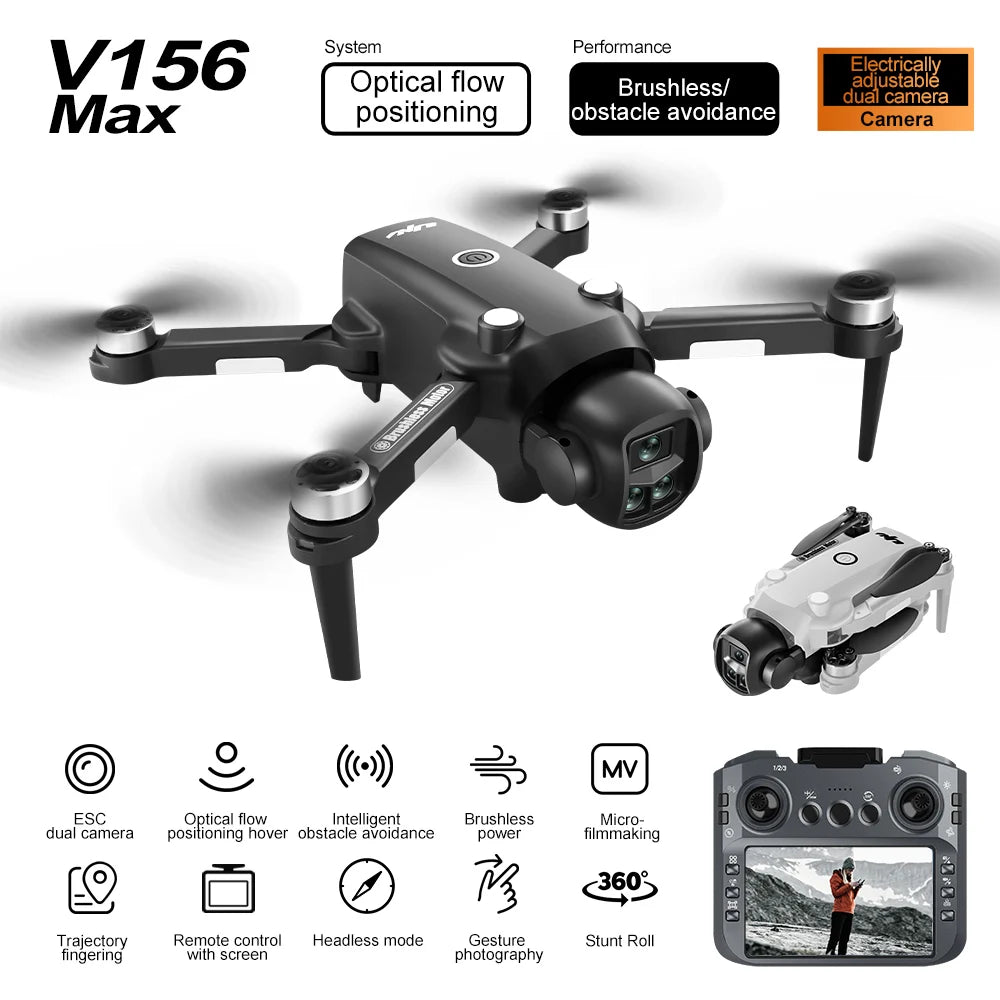 Beach Camp Drone 4K Professional HD Dual-Camera Obstacle Avoidance 5G Wi-Fi with Screen Remote Control Quadcopter Optical Flow Drone