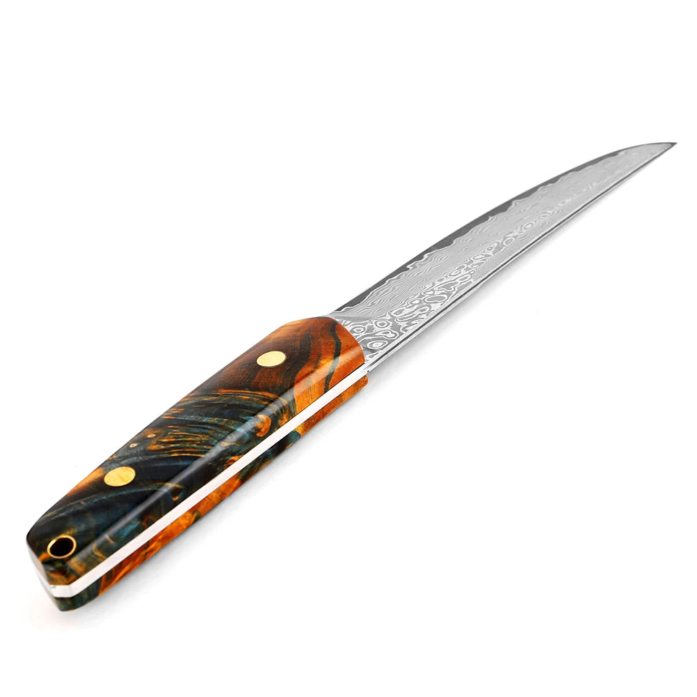 Beach Camp Handmade Damascus Kitchen Utility Knife