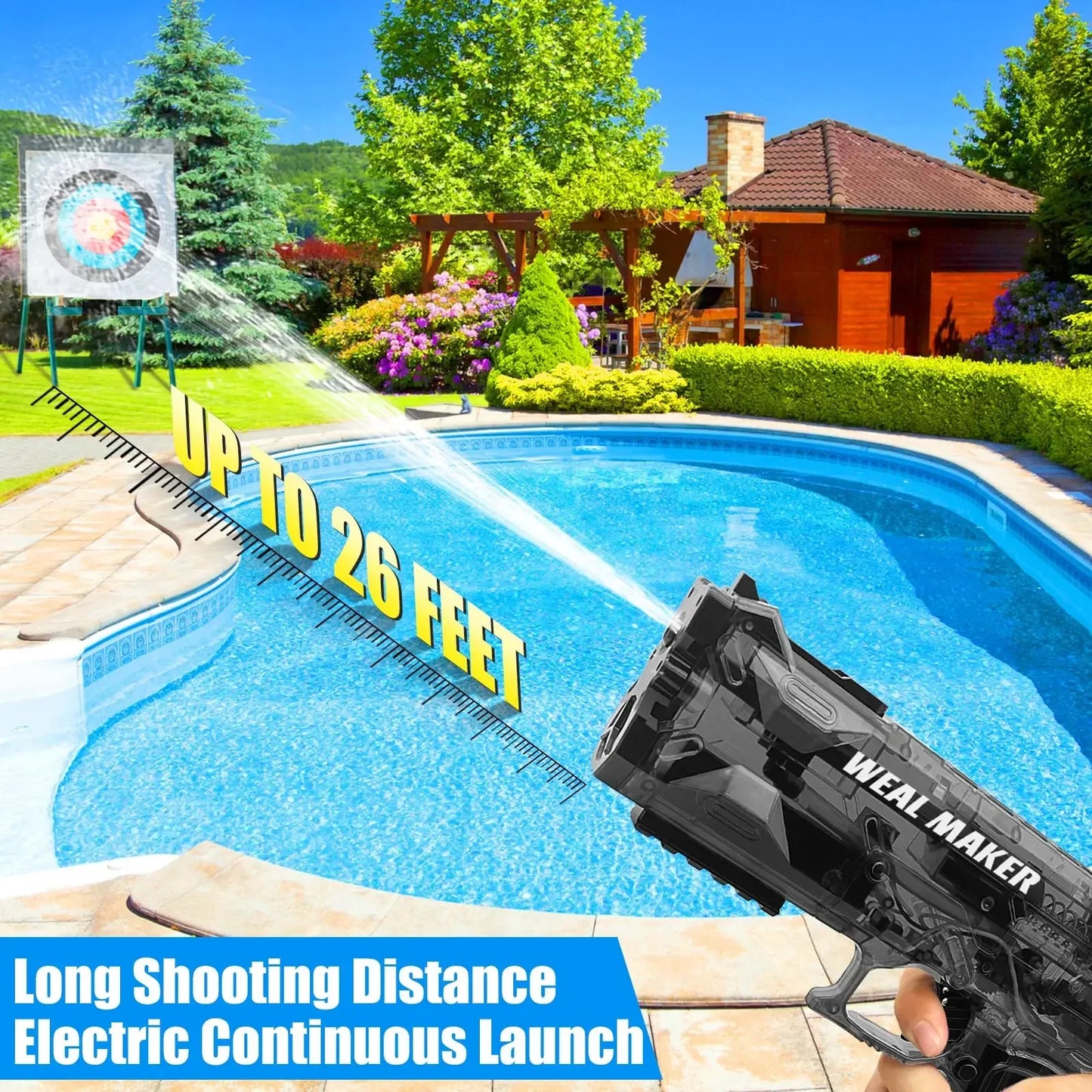 Beach Camp Electric Water Gun 2025 New Pool Beach Toys for Kids Electric Water Pistol Toy Automatic Squirt Water Gun Transparent Continuous Blaster Gifts