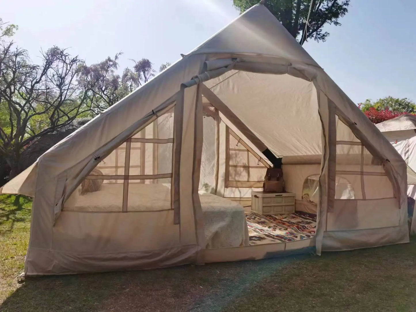 Beach Camp Large Inflatable Tent Tents for Outdoor Camping, Waterproof and Sunscreen, Family Dinner, 3-4 People