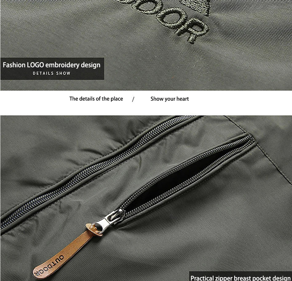 Beach Camp Winter Jacket Fashion Coat Hoodies Camping Hiking Jacket Men's Casual Waterproof Jacket Windbreaker Men Outerwear Men's Clothes