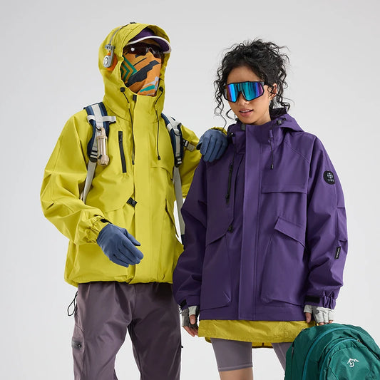 Beach Camp Outdoor Women's Waterproof Jacket Mountain Climbing Workwear Windbreaker Men Loose Fit Windproof Spring Autumn Vibe Hiking Coat